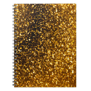 Caderno espiral do brilho Dourado