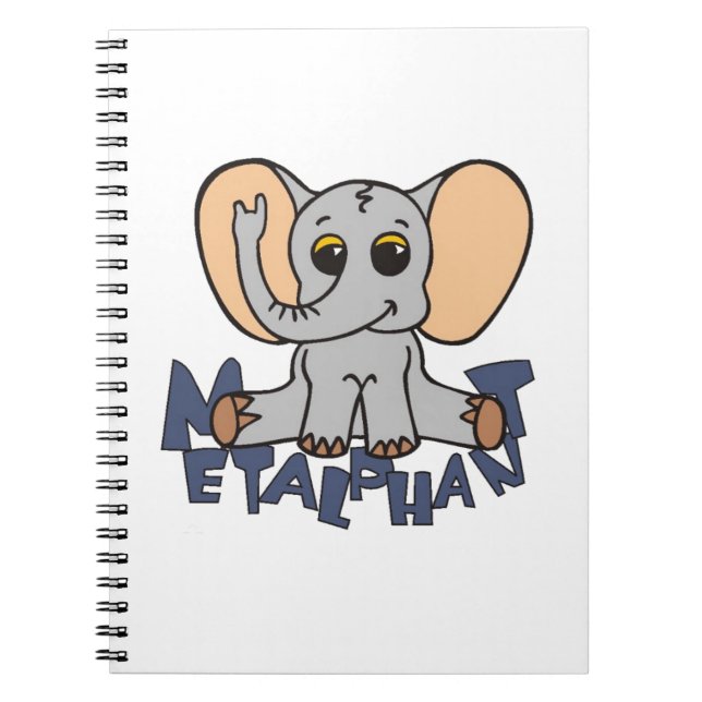Caderno espiral do elefante de Metalphant - (Frente)
