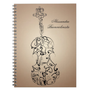 Caderno espiral do rabisco do violino