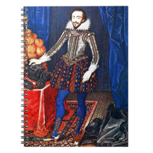 Caderno espiral do retrato medieval