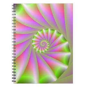Caderno espiral do rosa e do verde