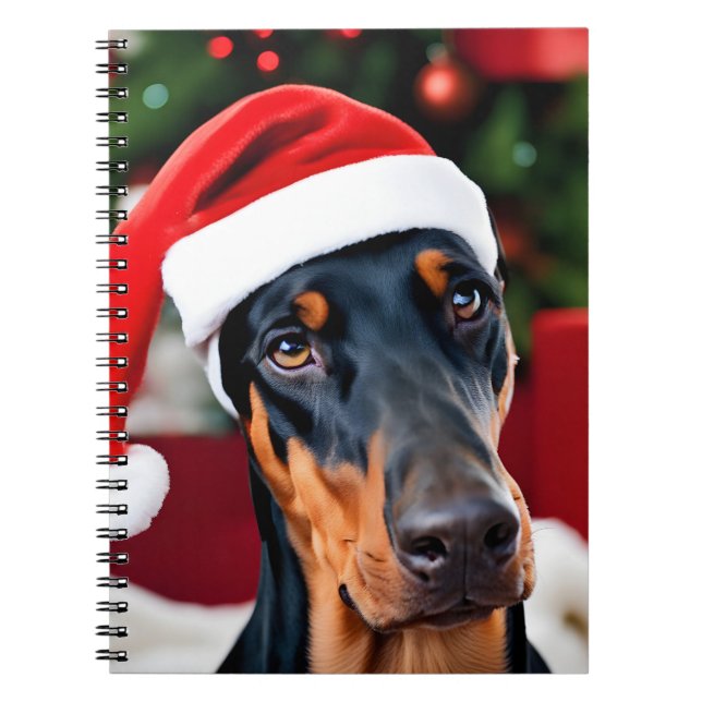 Caderno Espiral Doberman Christmas (Frente)