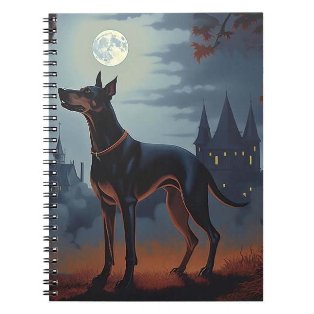 Caderno Espiral Doberman Halloween Scary (Frente)
