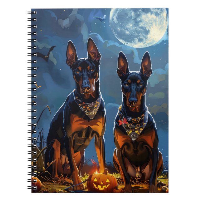 Caderno Espiral Doberman Halloween Spooky (Frente)
