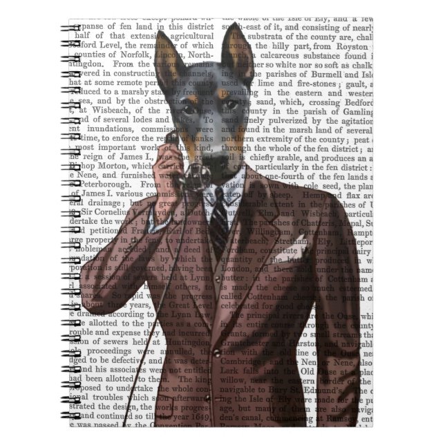 Caderno Espiral Doberman no Telefone (Frente)