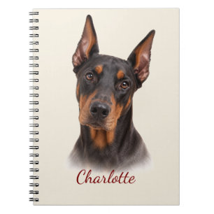 Caderno Espiral Doberman Personalizado com Nome Personalizado