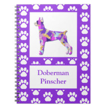 Doberman Pinscher Cachorro Silhoule Purple PY&B