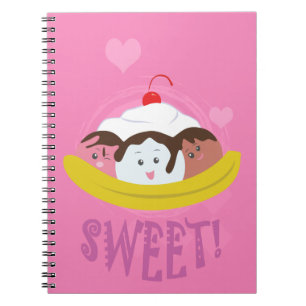 Caderno Espiral Doce Ameaças - Banana Split!