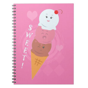 Caderno Espiral Doce Ameaças - Sorvete Cone!