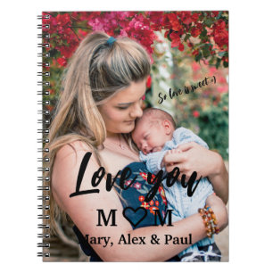 Caderno Espiral Doce Amor você Mãe