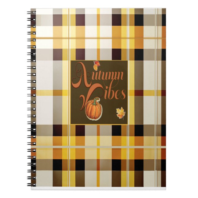 Caderno Espiral Doce Autumn Vibes Trendy Ação de Graças (Frente)