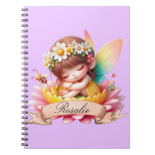 Caderno Espiral Doce Fantasia Floral Sonhos Doces Fada Adormecida