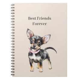 Caderno Espiral Doce Fofo Cachorro Chihuahua Marrom Creme Melhores