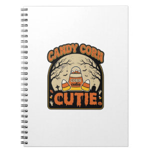 Caderno Espiral Doce Milho Cute Vintage Design Vector Halloween_1