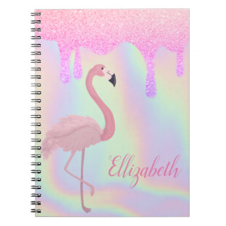 Caderno Espiral Doce Trendy Holographic, Flamingo Rosa