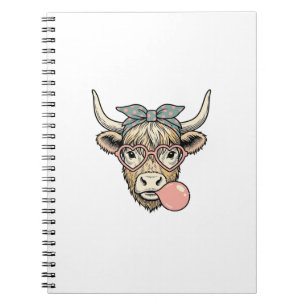 Caderno Espiral Doce Vaca das Terras Altas Chiclete Design Vetoria