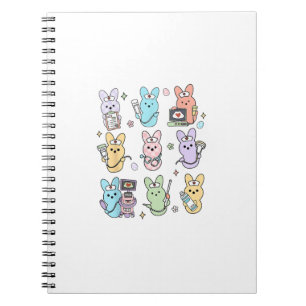Caderno Espiral Doces Coelhinhos Groovy Tecnologia de Ultrassom Pá