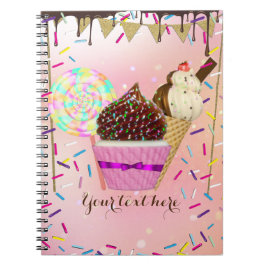 Caderno Espiral Doces Terra dos Doces Chuva de Confeitos