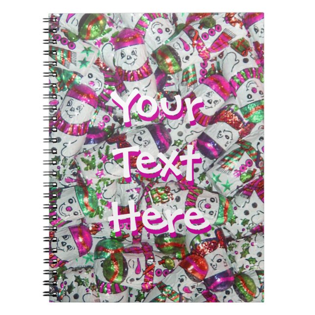 Caderno Espiral Docinho Snowmen Pink (Frente)
