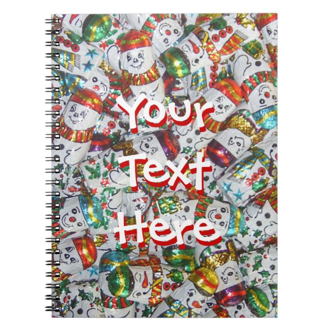 Caderno Espiral Docinho Snowmen Texto notebook (Frente)