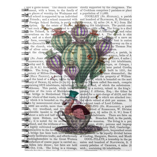 Caderno Espiral Dodo em Teacup com Dragonflies (Frente)