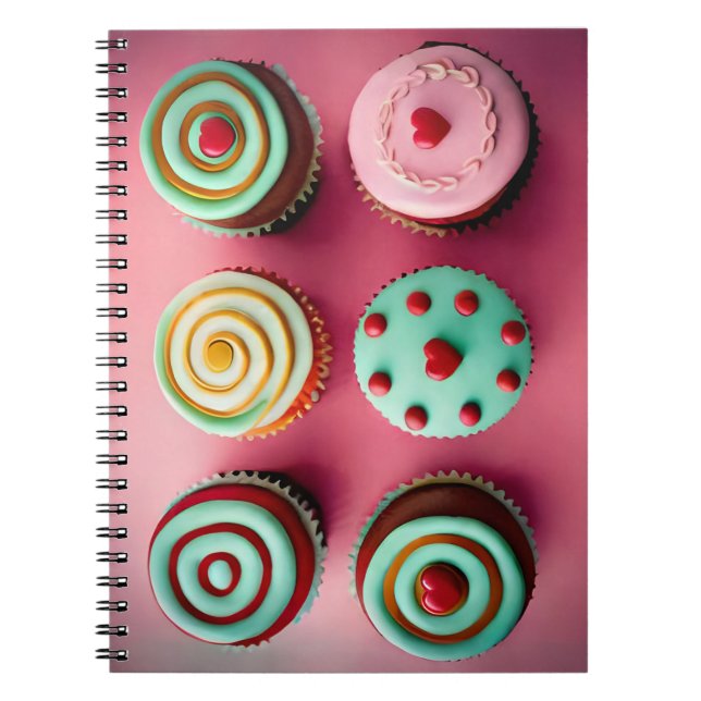 Caderno Espiral Doenças do sangue e do sistema linfático Cupcakes  (Frente)
