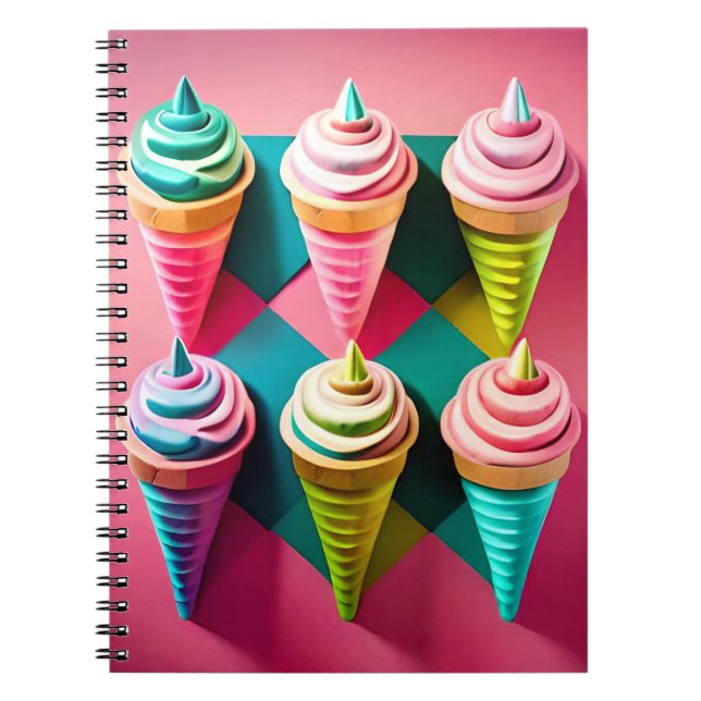 Caderno Espiral Doentes Doentes com Gelado Cones II (Frente)
