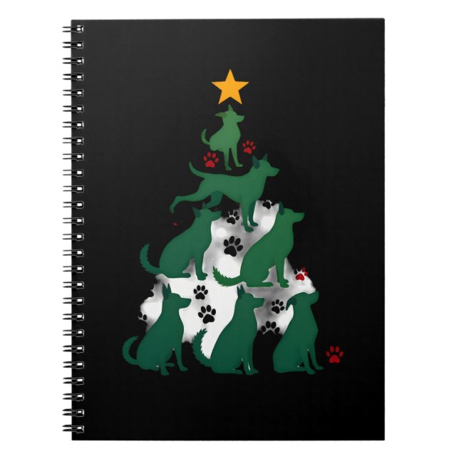 Caderno Espiral Dog Christmas Tree Shirt - Dog Christmas (2) (Frente)