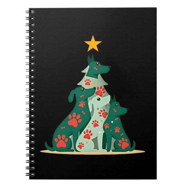 Caderno Espiral Dog Christmas Tree Shirt - Dog Christmas (3) (Frente)