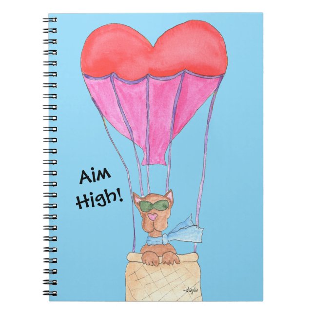 Caderno Espiral Dog in Hot Air Balloon (Frente)