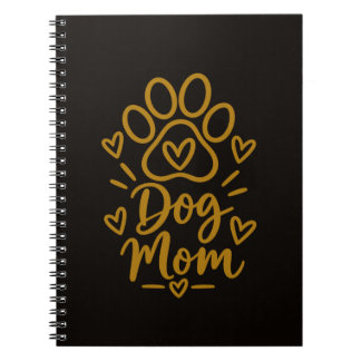 Caderno Espiral Dog Mom Cute Paw Print Dog Lover Gift
