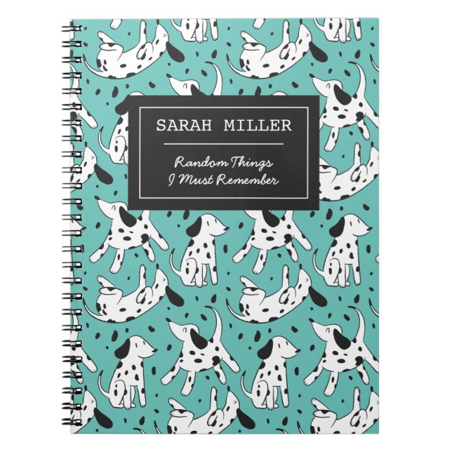 Caderno Espiral Dog Pattern Personalizado do Dalmácio (Frente)