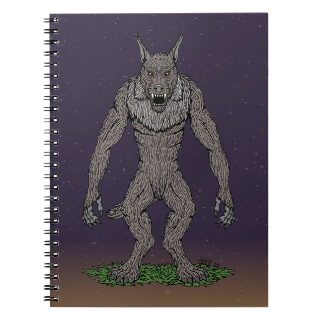 Caderno Espiral Dogman Cryptid ou Werewolf (Frente)