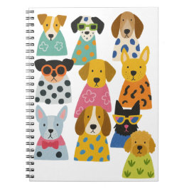 Caderno Espiral Dogs na moda Engraçados Pet Lover Presente