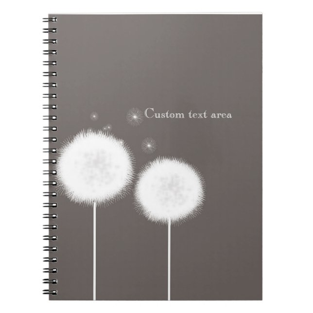 Caderno Espiral Dois Dandelions Taupe Russo (Frente)