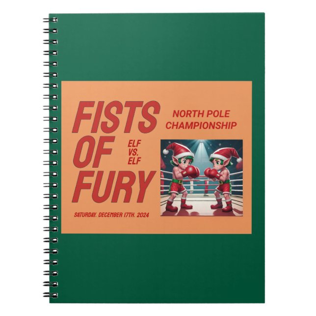 Caderno Espiral Dois Dos Elfos Do Papai noel No Boxing Cup (Frente)