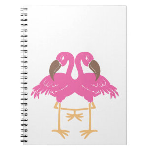 Caderno Espiral Dois flamingos de dança