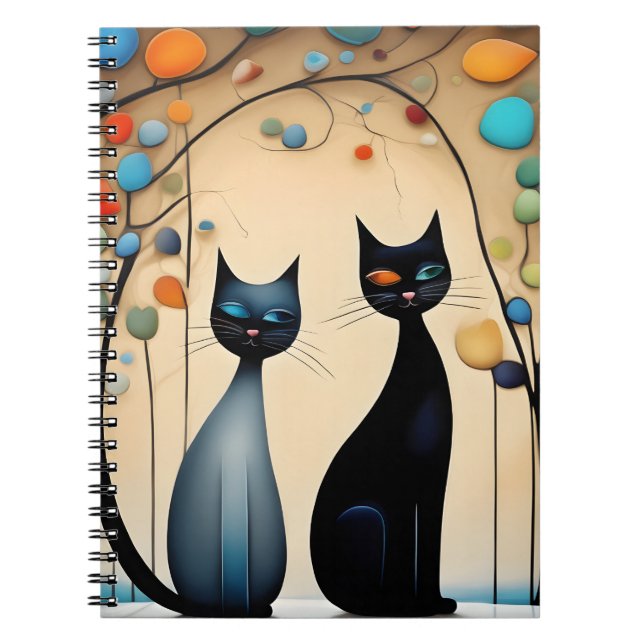 Caderno Espiral Dois Gatos Charmosos (Frente)