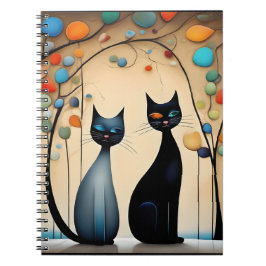 Caderno Espiral Dois Gatos Encantadores