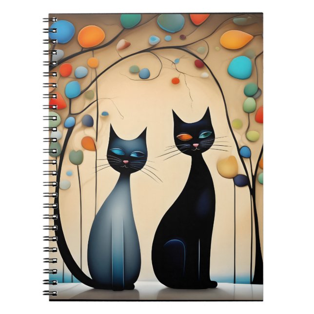 Caderno Espiral Dois Gatos Encantadores (Frente)