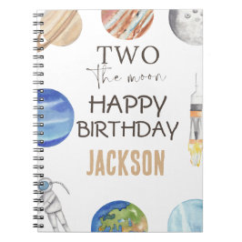 Caderno Espiral Dois Para a Lua | Decoração de Aniversário do Mode