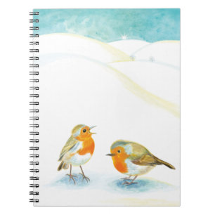 Caderno Espiral Dois peitos Robin no inverno
