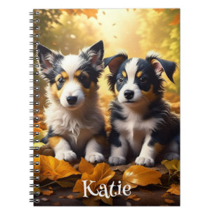 Caderno Espiral Dois Puppies Adoráveis Personalizados