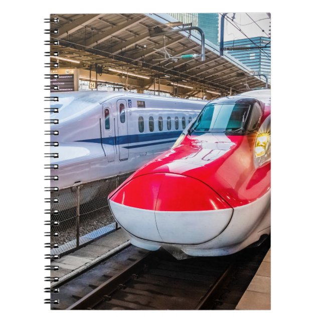 Caderno Espiral Dois Shinkansen na Estação de Tóquio (Frente)