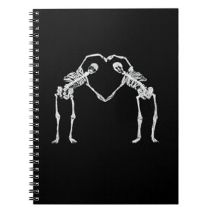 Caderno Espiral Dois Skeleton Hearts Mãos Clássicas