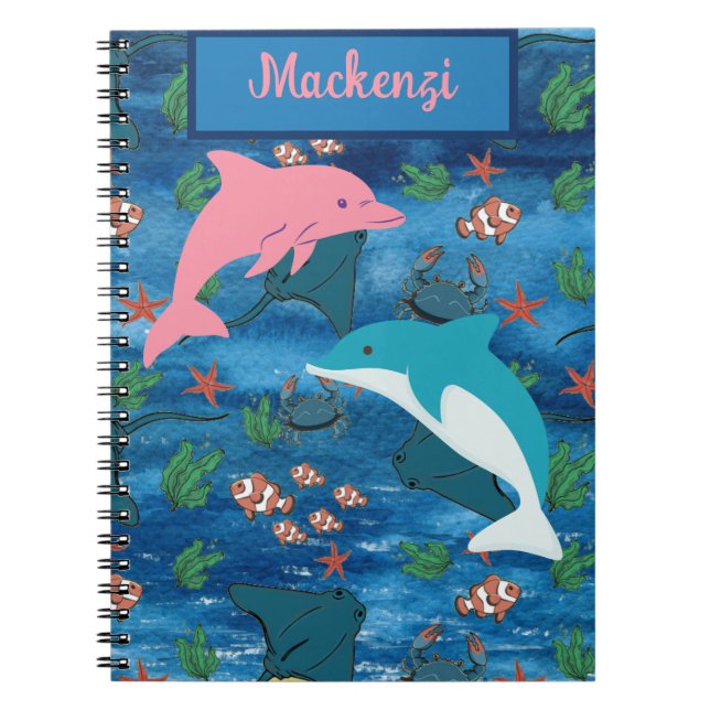 Caderno Espiral Dolphins Ocean Life (Frente)