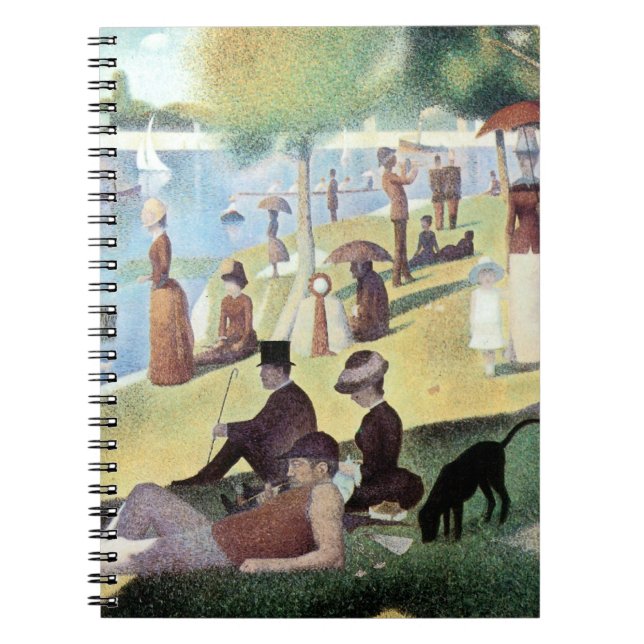 Caderno Espiral Domingo à tarde, Ilha La Grande Jatte, por Seurat (Frente)