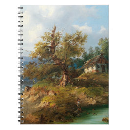 Caderno Espiral Dominik Schufried Uma Paisagem Montanhosa com...