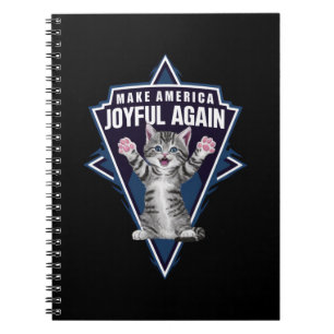 Caderno Espiral Dona do Gato Faça a América Alegre Novamente Harri