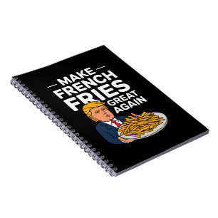 Caderno Espiral Donald Trump 2024 Faça a Batata Frita Grande Novam